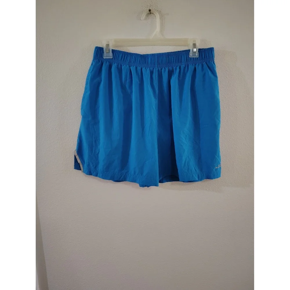 BCG Running Mens Blue Athletic Shorts Elastic Waist Reflective Size Large